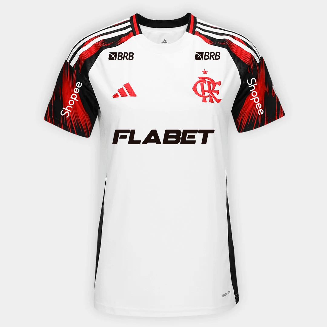 Camisa Feminina Adidas Flamengo 2025/26 II Torcedor Com Patrocínios