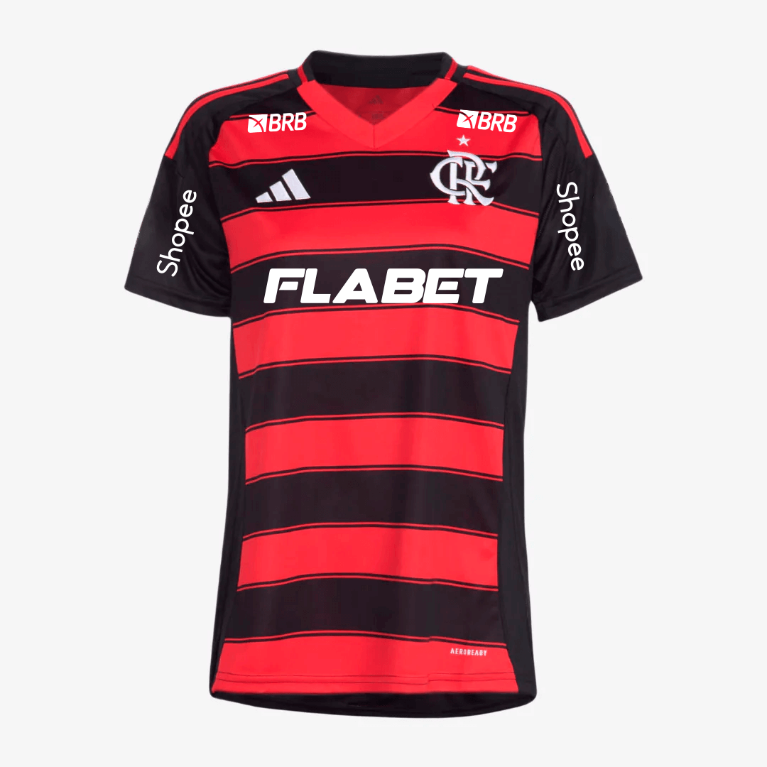 Camisa Feminina Adidas Flamengo 2025/26 I Torcedor Com Patrocínios