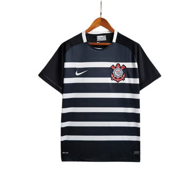Camisa Corinthians Fora 14/15 - Retrô Preta e Branca
