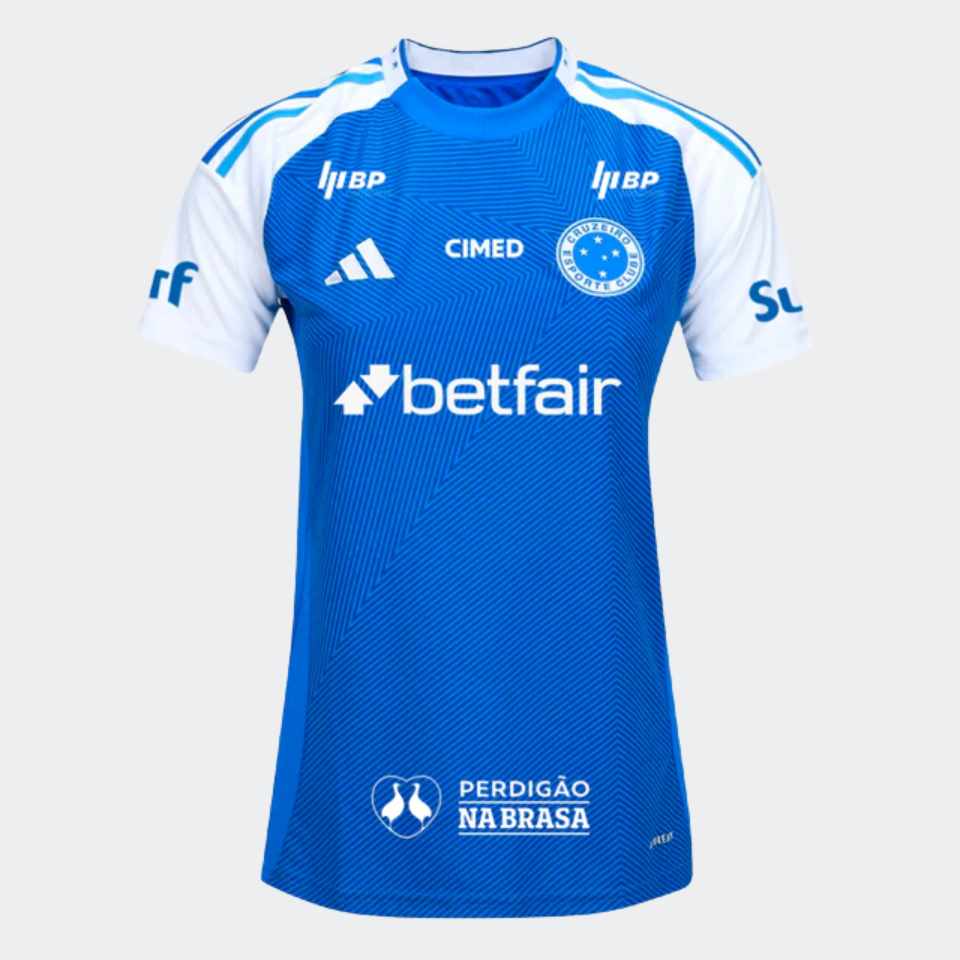 Camisa Feminina adidas Cruzeiro 2025/26 I Torcedor Com Patrocínios