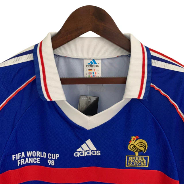 Camisa Retrô Seleção da França 1998 manga longa Adidas