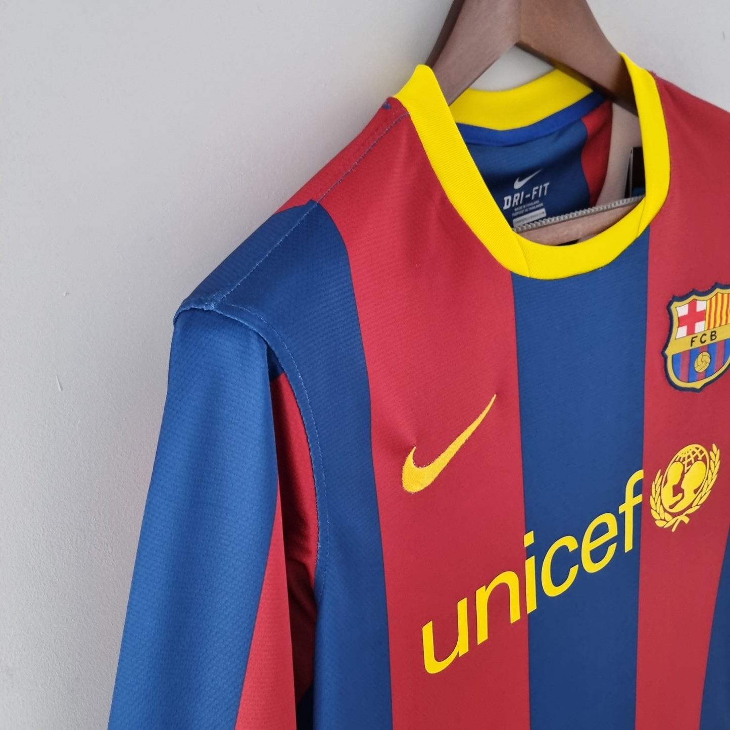 Camisa Manga Longa Barcelona 10/11 Nike Grená