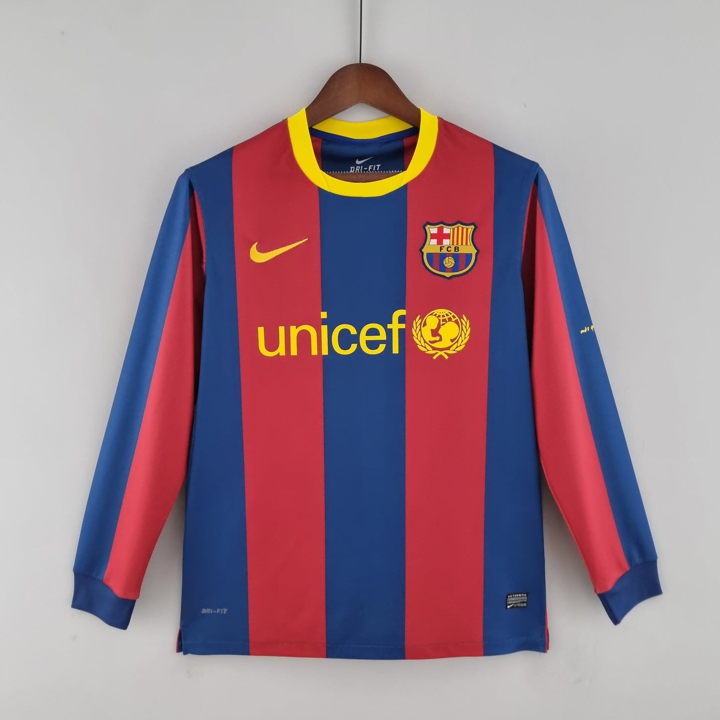 Camisa Manga Longa Barcelona 10/11 Nike Grená