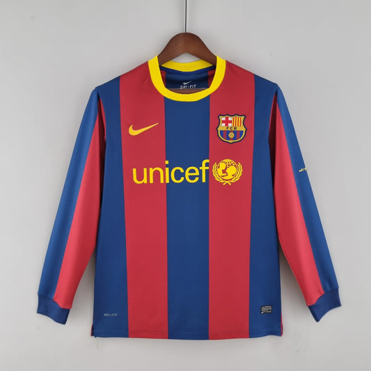 Camisa Manga Longa Barcelona 10/11 Nike Grená