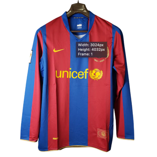 Camisa Manga Longa Barcelona 07/08 Nike Grená
