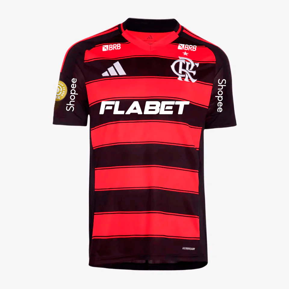 Camisa Adidas Flamengo 2025/26 I Torcedor Com Patrocínios